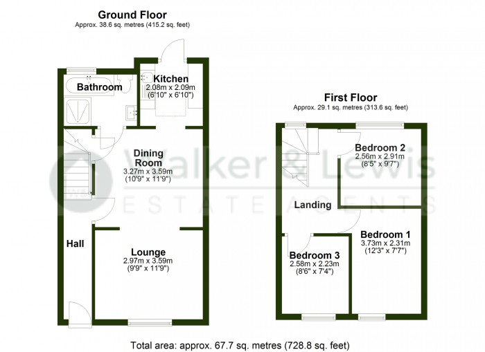 Floorplan for Howell Street, Cilfynydd, Pontypridd