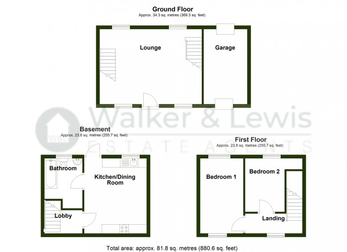 Floorplan for Glantaff Road, Troedyrhiw, Merthyr Tydfil, CF48 4EH