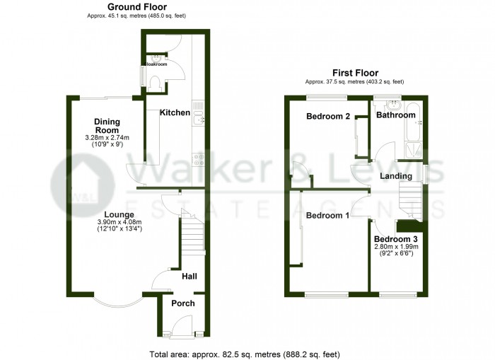 Floorplan for Carmarthen Drive, Tonteg, Pontypridd