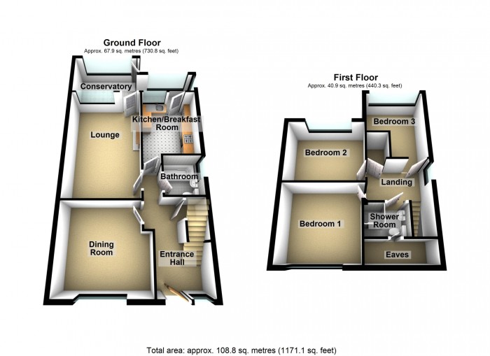 Floorplan for Shirley Drive, Heolgerrig, Merthyr Tydfil