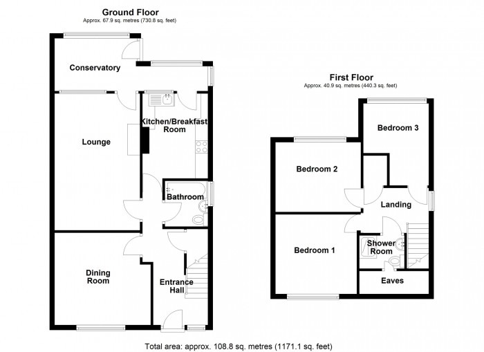 Floorplan for Shirley Drive, Heolgerrig, Merthyr Tydfil