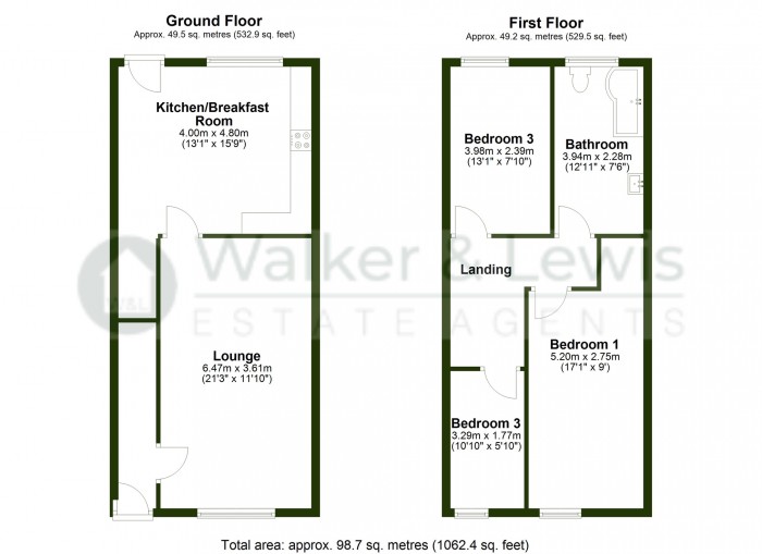 Floorplan for Mardy Terrace, Merthyr Tydfil