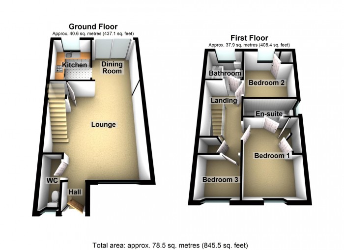 Floorplan for Pen Y Fan View, Gurnos, Merthyr Tydfil