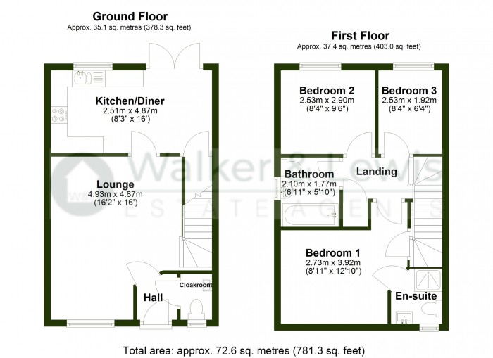 Floorplan for Heol Y Llinos, Llanilid, Wales