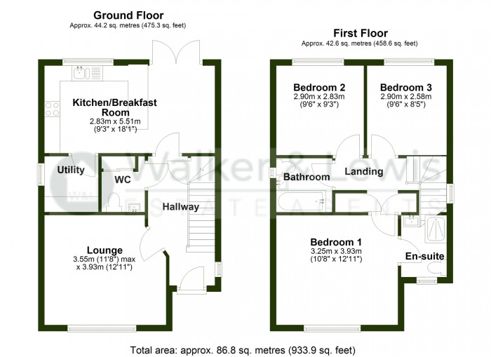 Floorplan for Heol Y Gylfinir, Llanilid, Pontyclun