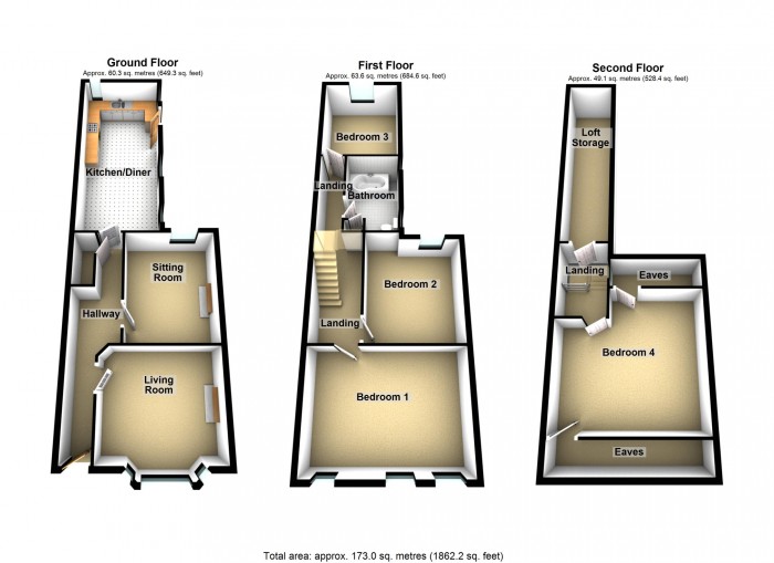 Floorplan for Park Terrace, Merthyr Tydfil
