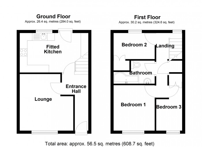 Floorplan for Bryntaf, Aberfan, Merthyr Tydfil