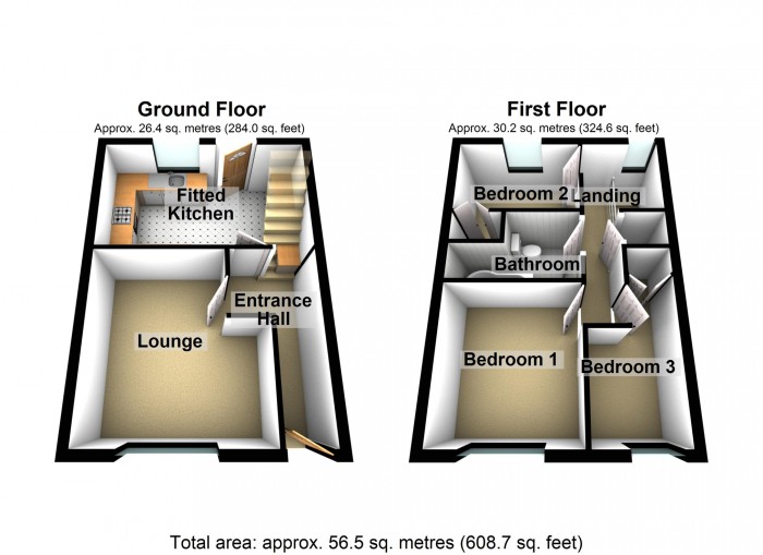 Floorplan for Bryntaf, Aberfan, Merthyr Tydfil