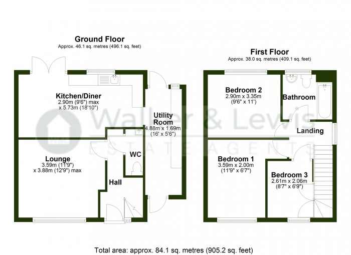 Floorplan for Heol Pen Y Foel, Coed-y-Cwm, Pontypridd