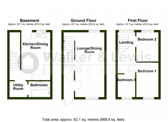 Floorplan for Aberfan Crescent, Aberfan, Merthyr Tydfil, CF48 4NP