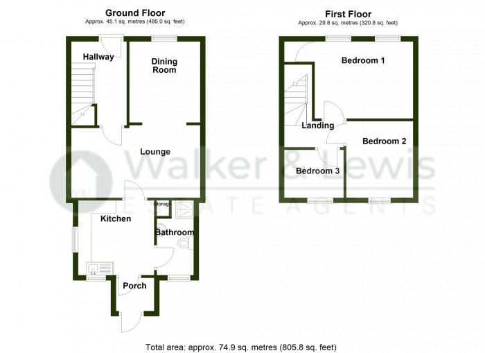 Floorplan for Seward Street, Penydarren, Merthyr Tydfil, CF47 9LB