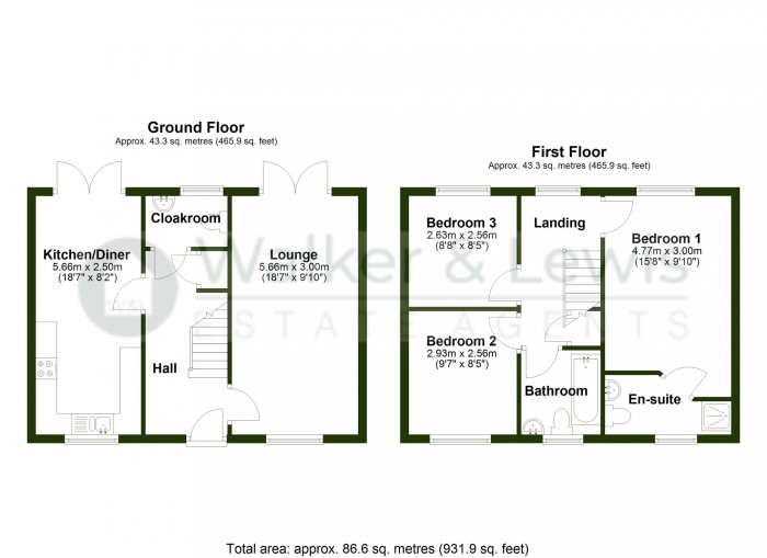 Floorplan for Dyffryn Y Coed, Church Village, Pontypridd