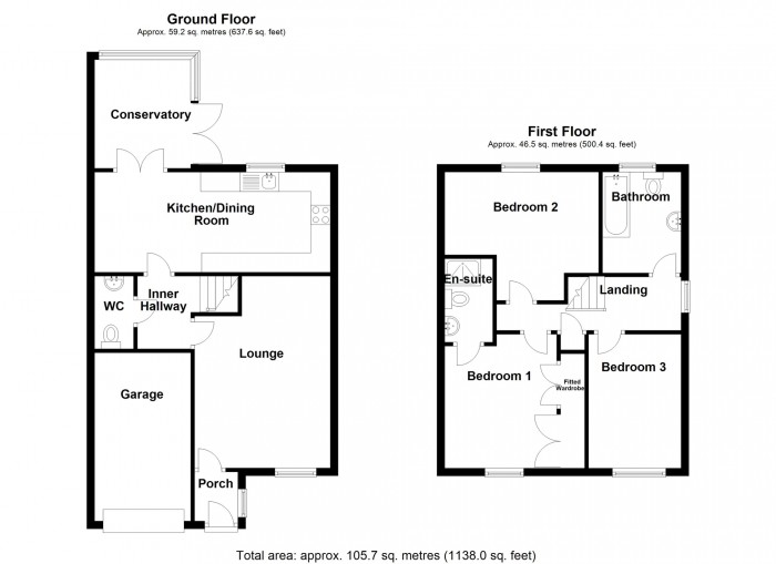 Floorplan for Hawthorn Drive, Merthyr Tydfil