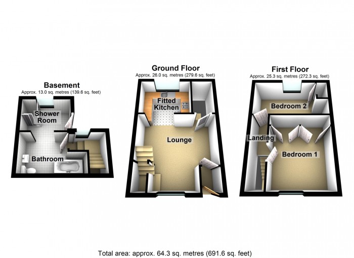 Floorplan for High Street, Cefn Coed, Merthyr Tydfil