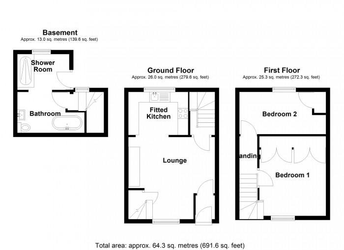 Floorplan for High Street, Cefn Coed, Merthyr Tydfil