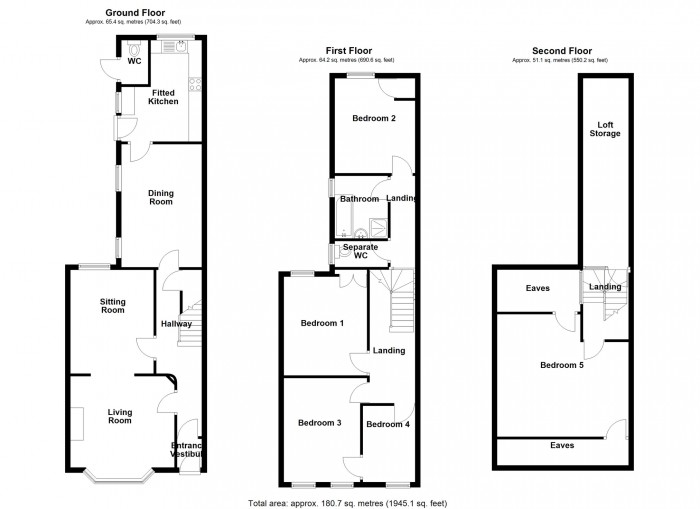 Floorplan for Park Terrace, Merthyr Tydfil, CF47 8RF