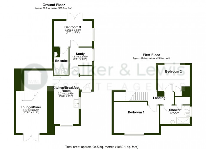 Floorplan for Rock Cottages, Graigwen, Pontypridd, Rhondda Cynon Taf