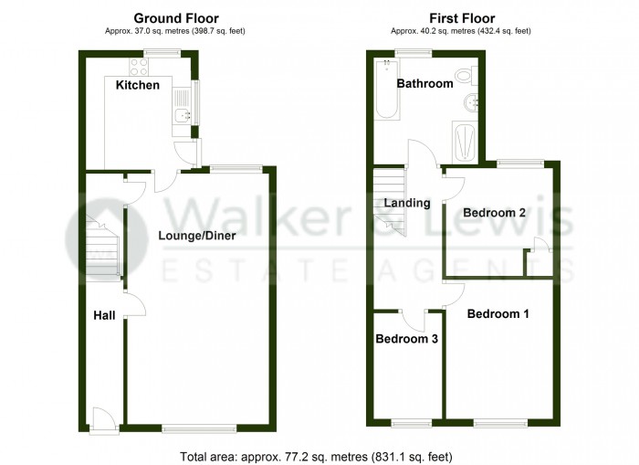 Floorplan for Station Terrace, Dowlais, Merthyr Tydfil, CF48 3PU