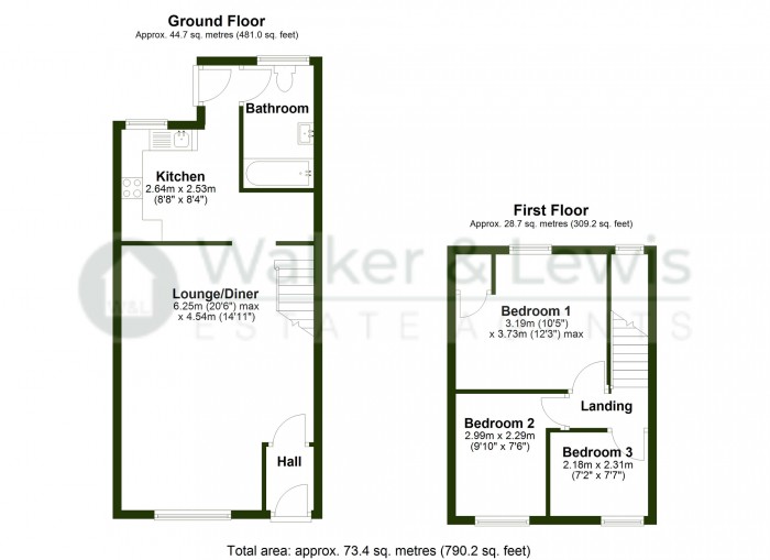 Floorplan for Dumfries Street, Treherbert, Treorchy, Rhondda Cynon Taf