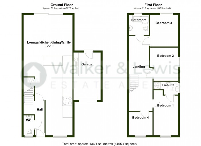 Floorplan for Pen Cerrig Rise, Heolgerrig, Merthyr Tydfil, CF48 1BF, Merthyr Tydfil