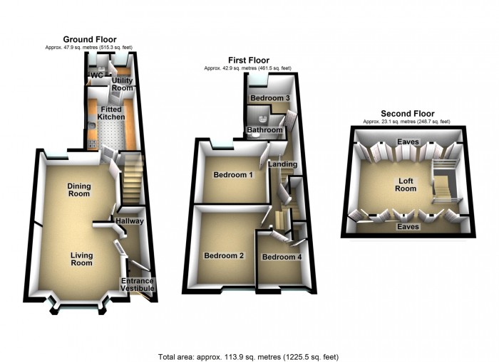 Floorplan for Tudor Terrace, Merthyr Tydfil,