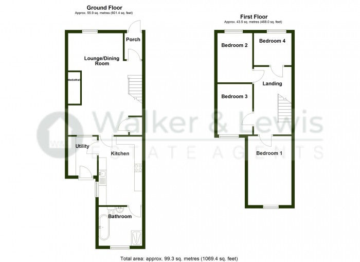 Floorplan for Blanche Street, Dowlais, Merthyr Tydfil, CF48 3PE