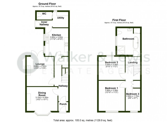 Floorplan for Cilfynydd Road, Pontypridd, Rhondda Cynon Taf