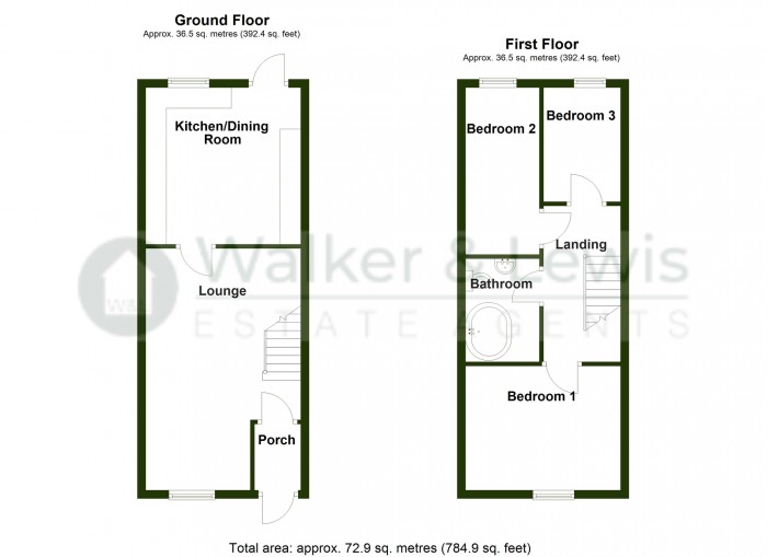 Floorplan for Church Street, Penydarren, Merthyr Tydfil, CF47 9HR